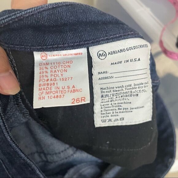 ADRIANO GOLDSHMIED THE‎ STILT CIGARETTE BLUE DARK WASHED JEANS whiskered SZ 26R - Picture 5 of 7